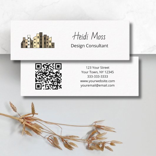 Modern Contemporary Design Consultant QR code  Mini Visitekaartje