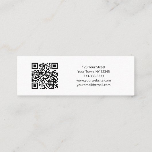 Modern Contemporary Design Consultant QR code Mini Visitekaartje (Achterkant)