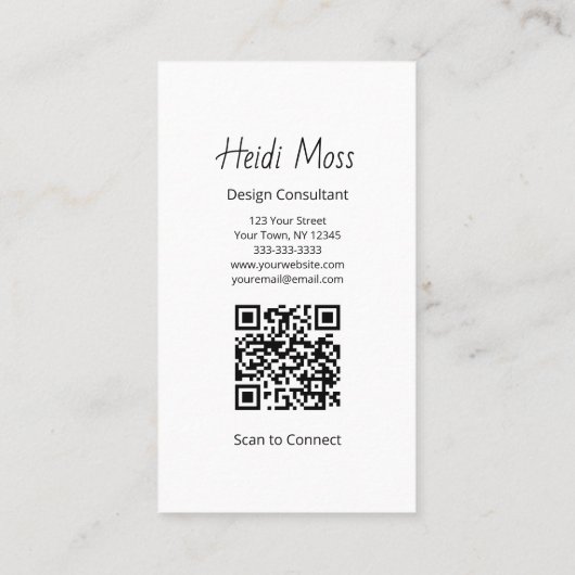 Modern Contemporary QR code Design Consultant  Visitekaartje (Achterkant)