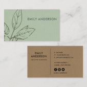 MODERN CONTEMPORARY SKY BLUE RUST BROWN LEAVES VISITEKAARTJE (Voorkant / Achterkant)