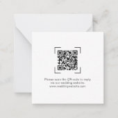 Modern Contemporary Wedding QR Code Online RSVP Notitiekaartje (Voorkant)