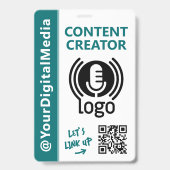 Modern Content Creator Netwerk ID Teal Pas Badge (Voorzijde)