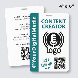 Modern Content Creator Netwerk ID Teal Pas Badge