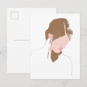 Modern Contour Portret Briefkaart (Voorkant / Achterkant)