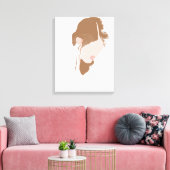 Modern Contour Portret Canvas Afdruk (Insitu (Woonkamer))