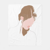 Modern Contour Portret Fleece Deken (Voorkant)