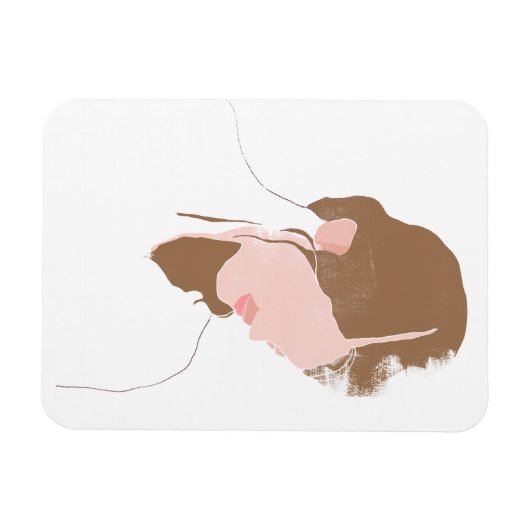 Modern Contour Portret Magneet (Horizontaal)