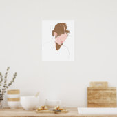 Modern Contour Portret Poster (Keuken)
