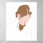 Modern Contour Portret Poster (Voorkant)