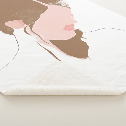 Modern Contour Portret Sherpa Deken (3/4)
