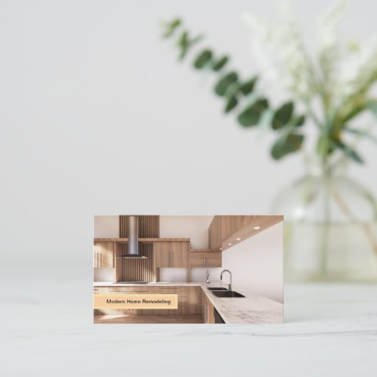 Modern Contractor - Sleek Kitchen & Construction Visitekaartje (Staand voorkant)