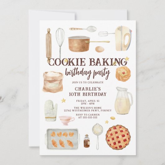 Modern Cookie Bakken Verjaardagsfeest Kaart (Voorkant)