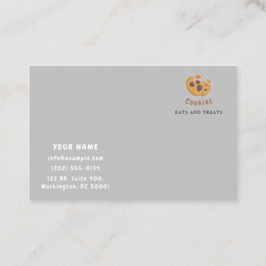 Modern Cookie Business voor bakkerij of banketbakk Visitekaartje (Achterkant)