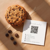 Modern Cookies Bakery Business Card with QR Code Vierkante Visitekaartje