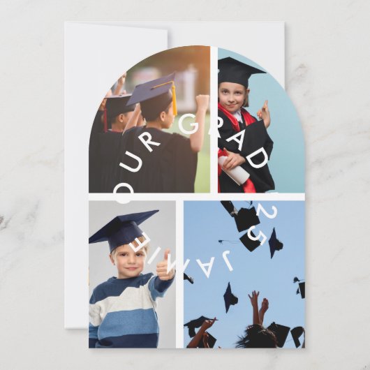 Modern COOL 4 SCHOOL foto afstudeerder boogaankond Kaart (Achterkant)