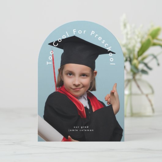 Modern COOL 4 SCHOOL foto afstudeerder boogaankond Kaart (Staand voorkant)