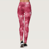 Modern cool Abstract magenta marmeren verfpatroon Leggings (Achterkant)
