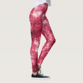 Modern cool Abstract magenta marmeren verfpatroon Leggings (Rechts)