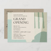 MODERN COOL ABSTRACTE ART AQUA BLUE GRAND OPENING AANKONDIGINGSKAART (Voorkant / Achterkant)