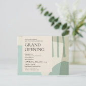 MODERN COOL ABSTRACTE ART AQUA BLUE GRAND OPENING AANKONDIGINGSKAART (Staand voorkant)