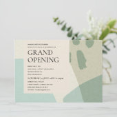 MODERN COOL ABSTRACTE ART AQUA BLUE GRAND OPENING KAART (Staand voorkant)