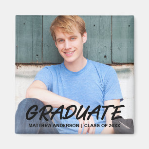 Modern Cool Afstuderen Announement Photo Square Magneet