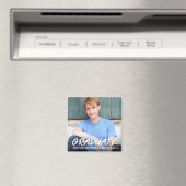 Modern Cool Afstuderen Announement Photo Square W Magneet (Insitu (Vaatwasser))