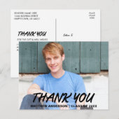 Modern Cool Afstuderen Bedankt Foto Aankondigingskaart (Voorkant / Achterkant)