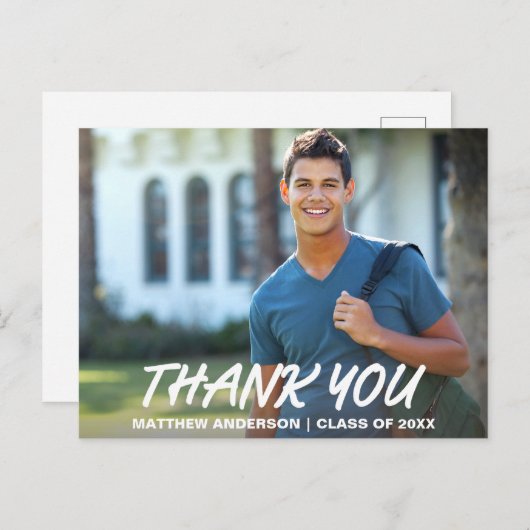 Modern Cool Afstuderen Dank u (Blank achteraan) W Briefkaart (Voorkant / Achterkant)