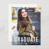 Modern Cool Afstuderen Foto Aankondiging B (Voorkant / Achterkant)