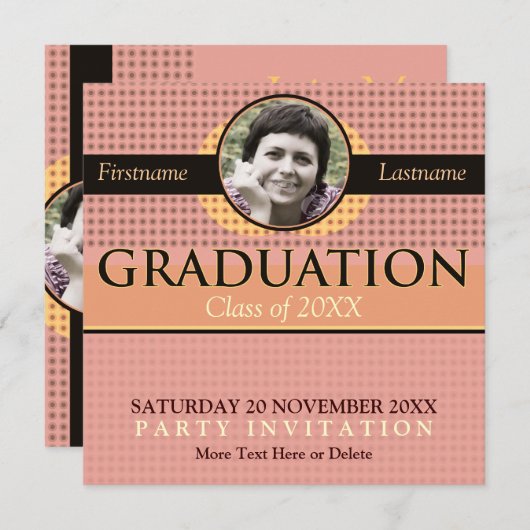 Modern Cool Afstuderen met foto-uitnodiging Kaart (Voorkant / Achterkant)