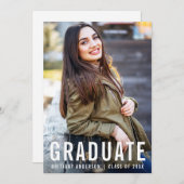 Modern Cool Afstuderen Photo Announcement W Kaart (Voorkant / Achterkant)
