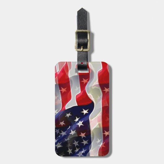 Modern Cool American Flag Bagagelabel (Voorkant verticaal)