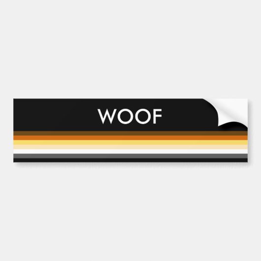 Modern Cool and Elegant Gay Beer Pride Flag WOOF Bumpersticker (Voorkant)