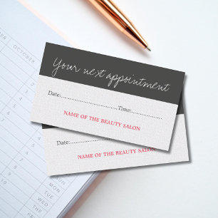 Modern Cool Beauty Salon Appointment Card Afsprakenkaartje