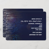 Modern Cool Birthday Tech Typography Party Kaart (Voorkant / Achterkant)