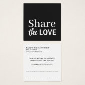 Modern Cool Blach White Beauty Salon Referral Vierkante Visitekaartjes (Voorkant /achterkant)