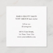 Modern Cool Black Roos Blue Hair Stylist Vierkante Visitekaartje (Achterkant)