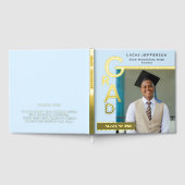 Modern Cool Blue Graduation Photo Gold Gastenboek (Volledig)