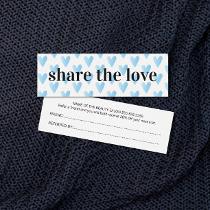 Modern Cool Blue Hearts Beauty Salon Mini Visitekaartjes