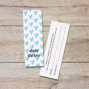 Modern Cool Blue Hearts Beauty Salon Mini Visitekaartjes