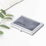 Modern Cool Blue Scratching Wood Visitekaarthouder<br><div class="desc">Moderne houder van visitekaartje met blauw krashout achtergrond. Ideaal voor consultant,  advocaat of een professional.</div>