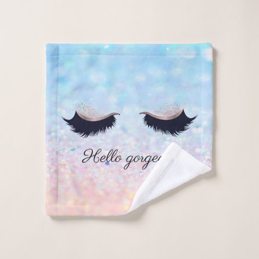 Modern Cool Bokeh Ombre Faux Lashes Bad Handdoek (Wasdoekje)