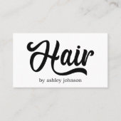 Modern Cool Bold Zwart Wit Haar Salon Visitekaartje (Voorkant)