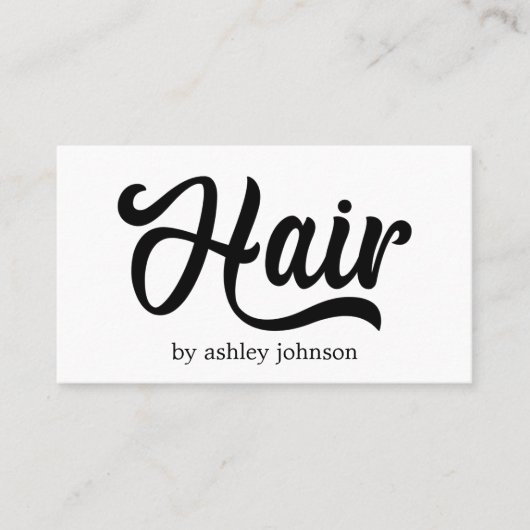 Modern Cool Bold Zwart Wit Haar Salon Visitekaartje (Voorkant)
