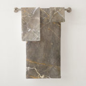 Modern Cool Brown Marble Stone Pattern Bad Handdoek (Insitu)