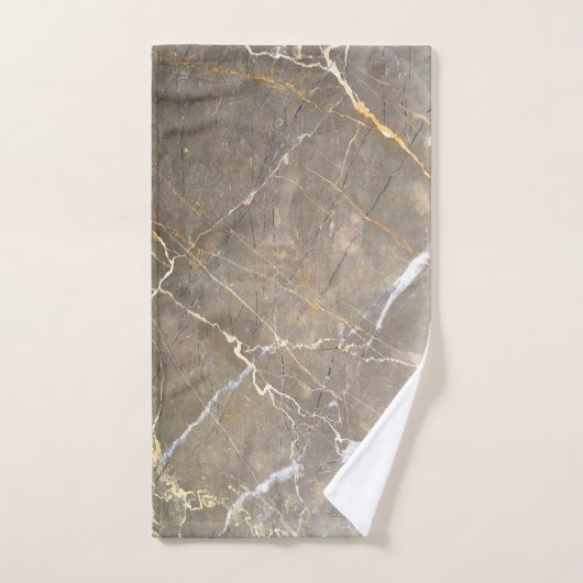 Modern Cool Brown Marble Stone Pattern Bad Handdoek (Handdoek)