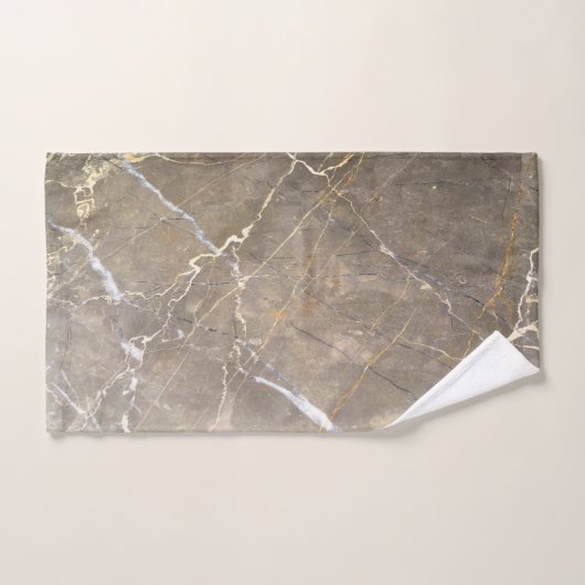 Modern Cool Brown Marble Stone Pattern Bad Handdoek (Handdoek)