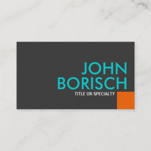 Modern Cool Colors Oranje Turquoise Visitekaartje