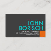 Modern Cool Colors Oranje Turquoise Visitekaartje (Achterkant)